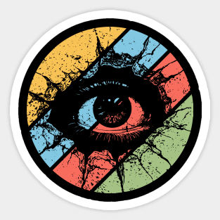Distressed Eye Pop Art – Vintage Grunge Visionary Aesthetic Tee Sticker